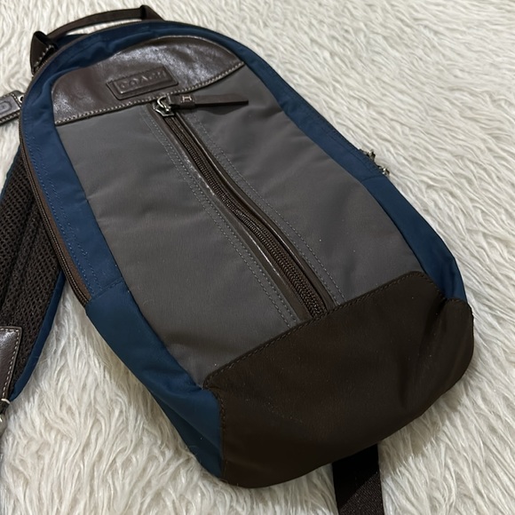 Coach Men’s Crossbody Sling Bag Nylon and Leather C1376-f70834 - Picture 5 of 10